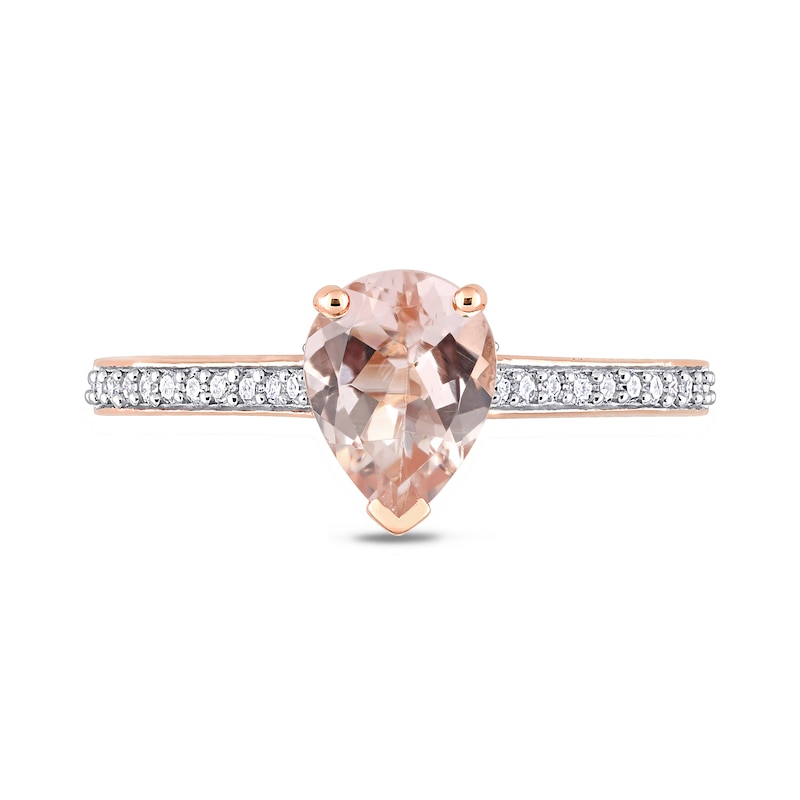 Pear-Shaped Morganite and 0.13 CT. T.W. Diamond Ring in 10K Rose Gold|Peoples Jewellers