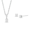 0.29 CT. T.W. Diamond Solitaire Pendant and Stud Earrings Set in 10K White Gold