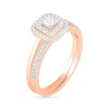 0.37 CT. T.W. Princess-Cut Diamond Double Cushion Frame Bridal Set in 10K Rose Gold