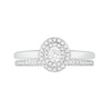 Thumbnail Image 2 of 0.37 CT. T.W. Oval Diamond Double Frame Bridal Set in 10K White Gold