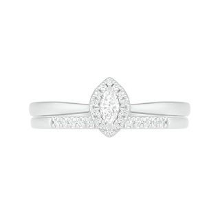 0.23 CT. T.W. Marquise Diamond Frame Bridal Set in 10K Gold