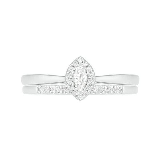 0.23 CT. T.W. Marquise Diamond Frame Bridal Set in 10K Gold