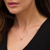 Vera Wang Love Collection Wedding Party Gifts Sideways Morganite Necklace in 14K Rose Gold Vermeil