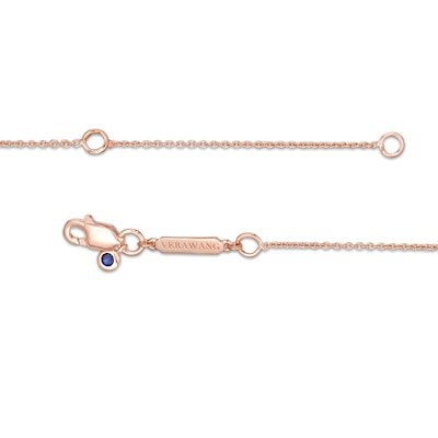 Vera Wang Love Collection Wedding Party Gifts Sideways Morganite Necklace in 14K Rose Gold Vermeil