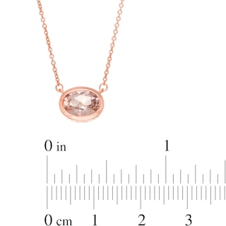 Vera Wang Love Collection Wedding Party Gifts Sideways Morganite Necklace in 14K Rose Gold Vermeil