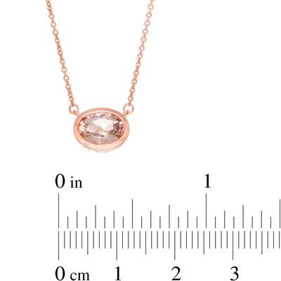 Vera Wang Love Collection Wedding Party Gifts Sideways Morganite Necklace in 14K Rose Gold Vermeil