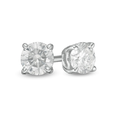 CT. T.W. Diamond Solitaire Stud Earrings in 10K White Gold (I/I3