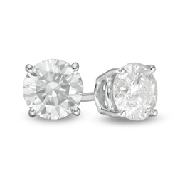 0.70 CT. T.W. Diamond Solitaire Stud Earrings in 10K White Gold (I/I3)