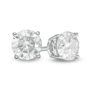 0.70 CT. T.W. Diamond Solitaire Stud Earrings in 10K White Gold (I/I3)