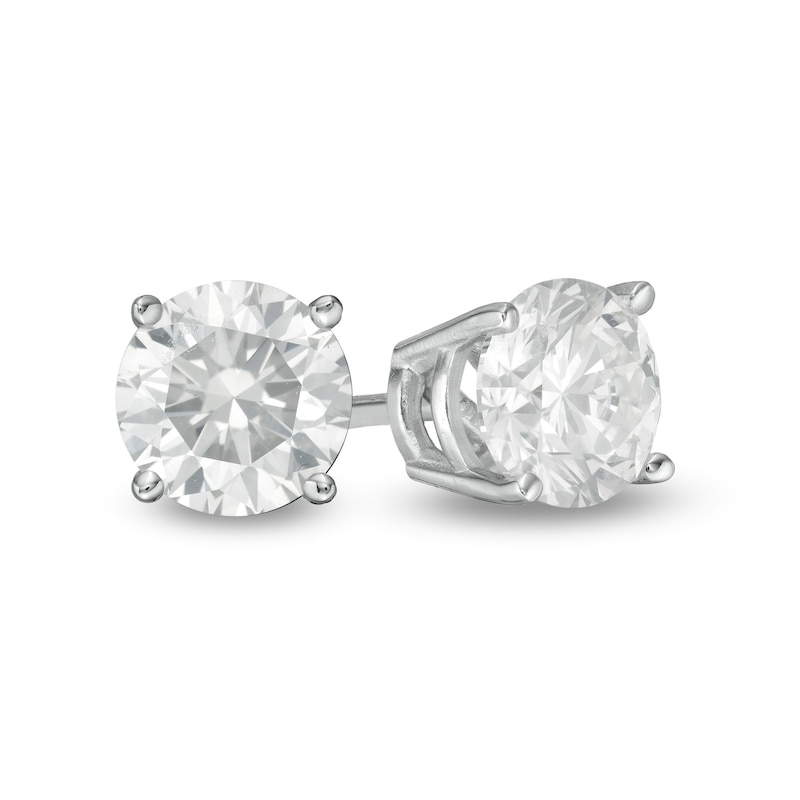 0.95 CT. T.W. Diamond Solitaire Stud Earrings in 10K White Gold|Peoples Jewellers