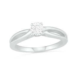 0.40 CT. T.W. Diamond Solitaire Split Shank Engagement Ring in 10K White Gold (J/I3)