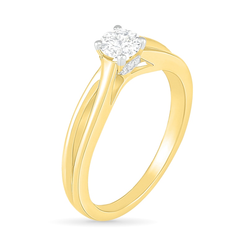 Main Image 2 of 0.40 CT. T.W. Diamond Solitaire Split Shank Engagement Ring in 10K Gold (J/I3)