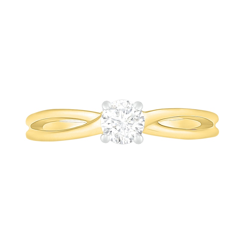 Main Image 3 of 0.40 CT. T.W. Diamond Solitaire Split Shank Engagement Ring in 10K Gold (J/I3)