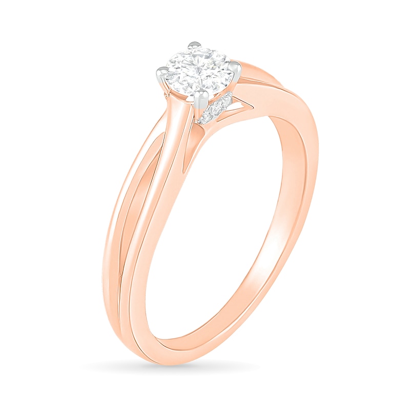 0.40 CT. T.W. Diamond Solitaire Split Shank Engagement Ring in 10K Rose Gold (J/I3)|Peoples Jewellers