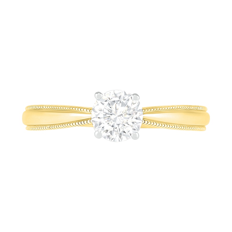 Main Image 3 of 0.62 CT. T.W. Diamond Solitaire Vintage-Style Engagement Ring in 14K Gold (I/I2)