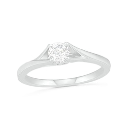 0.37 CT. T.W. Diamond Solitaire Split Shank Engagement Ring in 10K White Gold (J/I3)