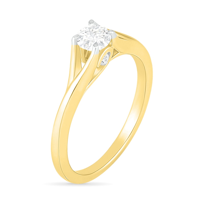 Main Image 2 of 0.37 CT. T.W. Diamond Solitaire Split Shank Engagement Ring in 10K Gold (J/I3)