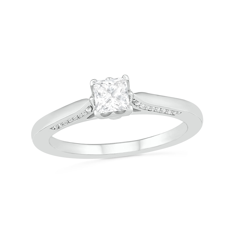 0.45 CT. T.W. Princess-Cut Diamond Solitaire Engagement Ring in 10K Gold (J/I3)|Peoples Jewellers