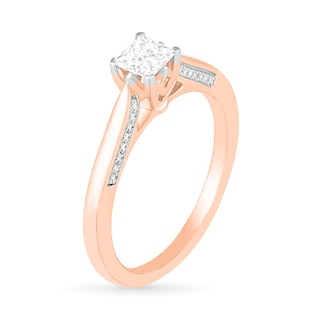 0.45 CT. T.W. Princess-Cut Diamond Solitaire Engagement Ring in 10K Rose Gold (J/I3)