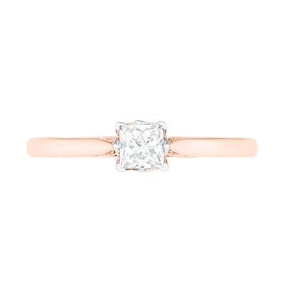 0.45 CT. T.W. Princess-Cut Diamond Solitaire Engagement Ring in 10K Rose Gold (J/I3)