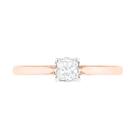 0.45 CT. T.W. Princess-Cut Diamond Solitaire Engagement Ring in 10K Rose Gold (J/I3)