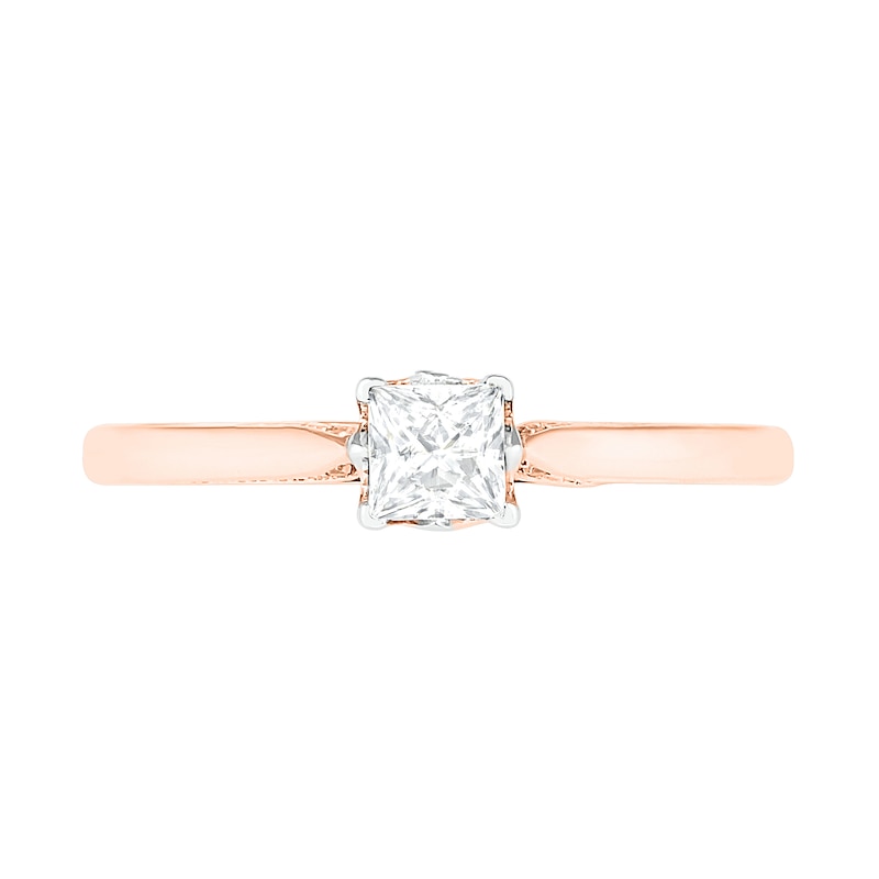 0.45 CT. T.W. Princess-Cut Diamond Solitaire Engagement Ring in 10K Rose Gold (J/I3)|Peoples Jewellers