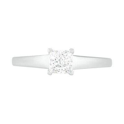 0.65 CT. T.W. Princess-Cut Diamond Solitaire Engagement Ring in 14K Gold (I/I2