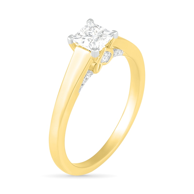 0.65 CT. T.W. Princess-Cut Diamond Solitaire Engagement Ring in 14K Gold (I/I2)