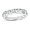 Men's 0.29 CT. T.W. Diamond Double Row Wedding Band in 10K Gold