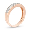 Thumbnail Image 2 of Men's 0.29 CT. T.W. Diamond Double Row Wedding Band in 10K Rose Gold