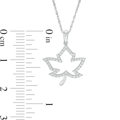 0.20 CT. T.W. Diamond Maple Leaf Outline Pendant in Sterling Silver