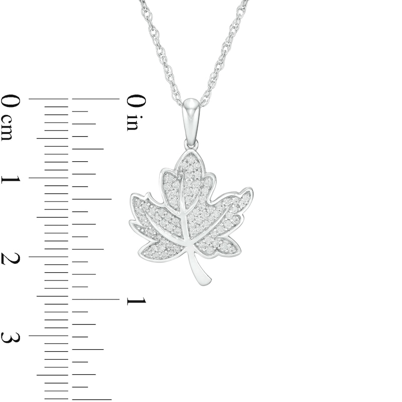 0.25 CT. T.W. Diamond Maple Leaf Pendant in Sterling Silver|Peoples Jewellers