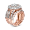 Thumbnail Image 2 of 2.23 CT. T.W. Composite Diamond Multi-Row Vintage-Style Three Piece Bridal Set in 10K Rose Gold