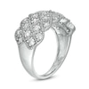 Thumbnail Image 2 of 0.95 CT. T.W. Composite Diamond Quilted Multi-Row Vintage-Style Ring in 10K White Gold