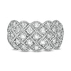 0.95 CT. T.W. Composite Diamond Quilted Multi-Row Vintage-Style Ring in 10K Gold