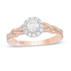 Kleinfeld® 0.45 CT. T.W. Diamond Frame Twist Shank Engagement Ring in 14K Rose Gold