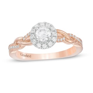 Kleinfeld® 0.45 CT. T.W. Diamond Frame Twist Shank Engagement Ring in 14K Rose Gold