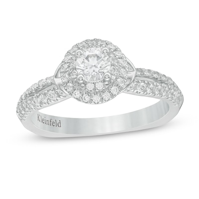 Kleinfeld® 0.69 CT. T.W. Diamond Frame Split Shank Engagement Ring in 14K White Gold