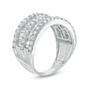 1.96 CT. T.W. Baguette and Round Diamond Multi-Row Ring in 10K Gold