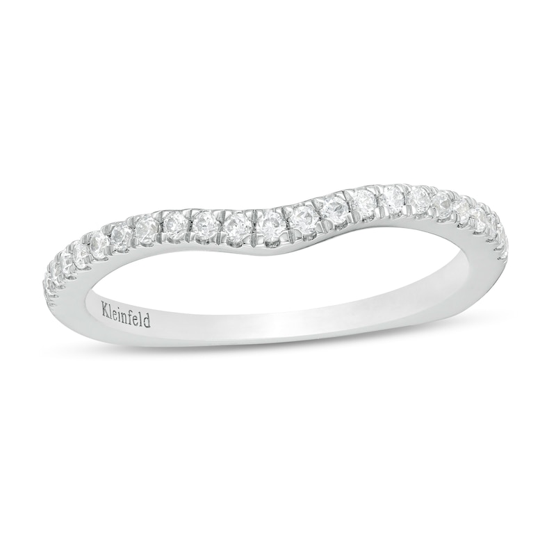 Kleinfeld® 0.18 CT. T.W. Diamond Contour Wedding Band in 14K White Gold|Peoples Jewellers