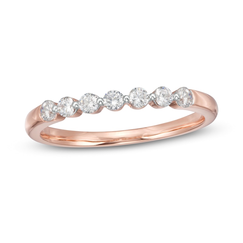 0.23 CT. T.W. Diamond Seven Stone Anniversary Band in 10K Rose Gold|Peoples Jewellers