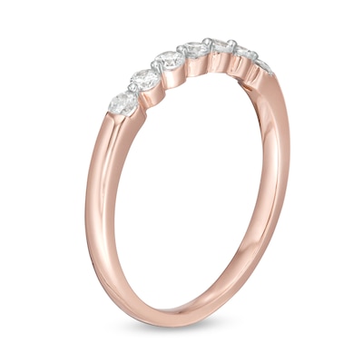 0.23 CT. T.W. Diamond Seven Stone Anniversary Band in 10K Rose Gold