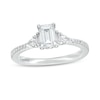 Thumbnail Image 1 of Kleinfeld® 0.95 CT. T.W. Emerald-Cut Diamond Tiered Engagement Ring in 14K White Gold