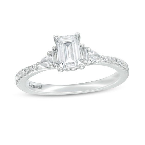 Kleinfeld® 0.95 CT. T.W. Emerald-Cut Diamond Tiered Engagement Ring in 14K White Gold