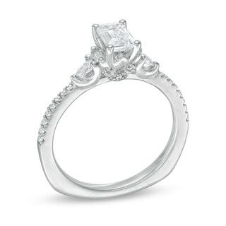 Kleinfeld® 0.95 CT. T.W. Emerald-Cut Diamond Tiered Engagement Ring in ...