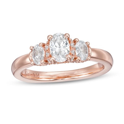 Kleinfeld® 0.95 CT. T.W. Oval Diamond Three Stone Engagement Ring in 14K Rose Gold