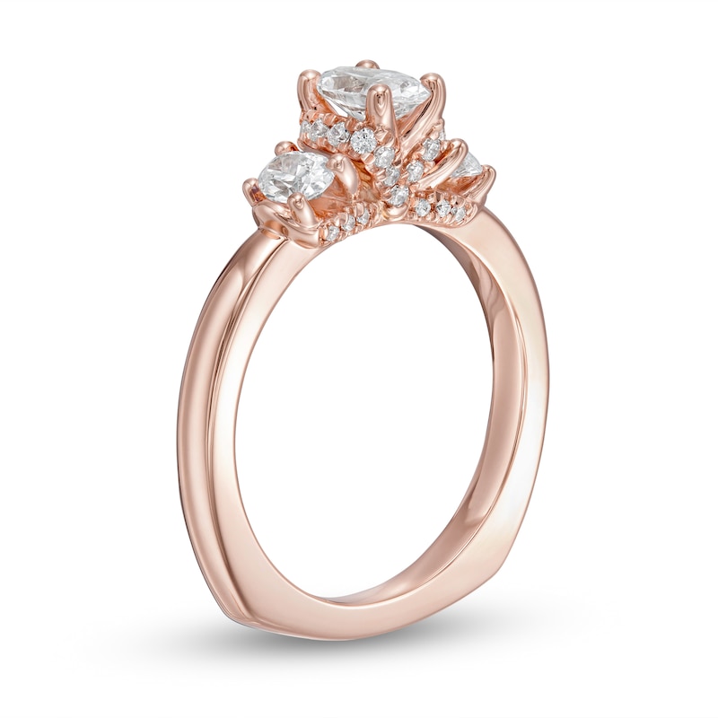 Kleinfeld® 0.95 CT. T.W. Oval Diamond Three Stone Engagement Ring in 14K Rose Gold|Peoples Jewellers