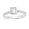 Thumbnail Image 0 of Kleinfeld® 0.69 CT. T.W. Emerald-Cut Diamond Frame Engagement Ring in 14K Two-Tone Gold