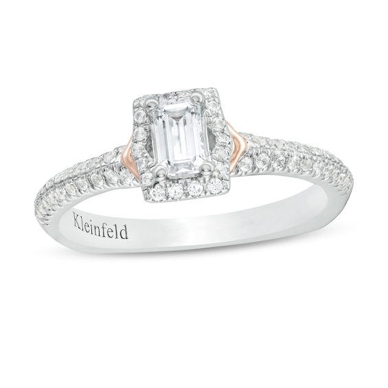 Kleinfeld® 0.69 CT. T.W. Emerald-Cut Diamond Frame Engagement Ring in 14K Two-Tone Gold