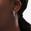 Thumbnail Image 1 of 0.23 CT. T.W. Enhanced Black and White Diamond U-Hoop Earrings in Sterling Silver